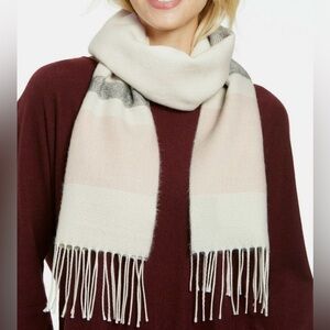 Cejon Cream Pink and Gray Scarf Nwot